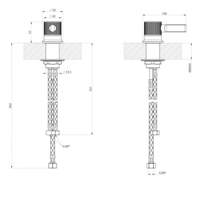 смеситель для раковины gessi inciso- 58200 299 встраиваемый