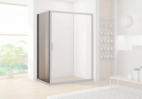 Боковая стенка Aquanet Pleasure AE60-F-80H200U-BT 80 профиль черный, стекло прозрачное