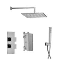 Душевой комплект Fima Carlo Frattini Wellness F4419CR на 2 источника: верх душ, терм смес со встр частью, руч душ с шлангом и держ. с подводом воды, цвет хром