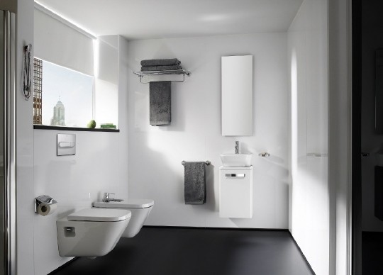тумба под раковину roca the gap 45 zru9302735 подвесная белая матовая