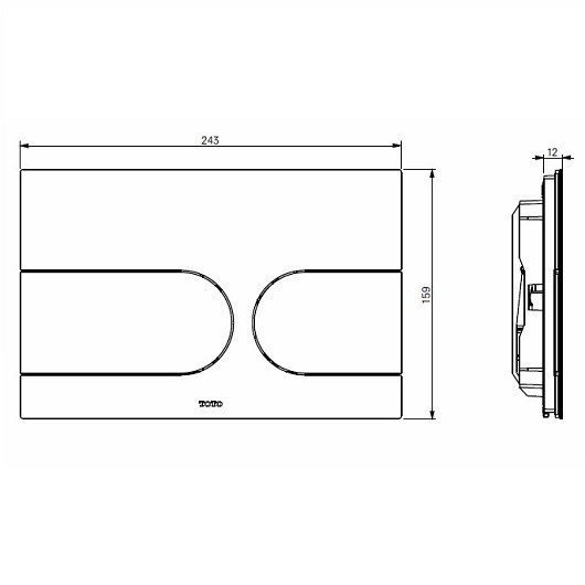 кнопка смыва toto neorest mb175m#ss нержавеющая сталь