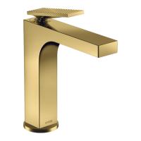 Смеситель Axor Citterio для раковины 160, на 1 отв., излив h: 16см, с донным клапаном, с текстурой, цвет: полированное золото