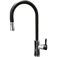 Смеситель для кухни GranFest 7652 с выдвижным изливом, черный