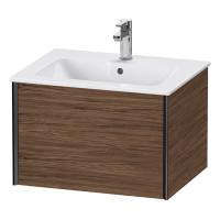 Duravit XViu Тумба подвесная 400x610x480мм, для раковины #233663, 1 ящик, цвет: walnut dark/черный матовый