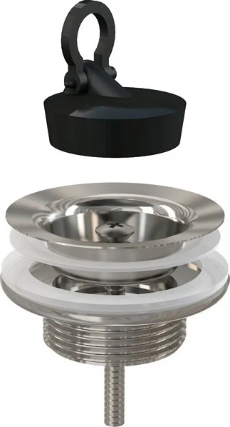 Донный клапан AlcaPlast A439 для раковины, без перелива, с пробкой, матовый черный