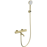 Термостат для ванны Wonzon & Woghand Inn 2 WW-A2006-A1-BG с душевым гарнитуром, золотой матовый