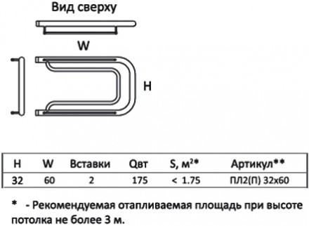 полотенцесушитель водяной тругор пл тип 2п 32x60