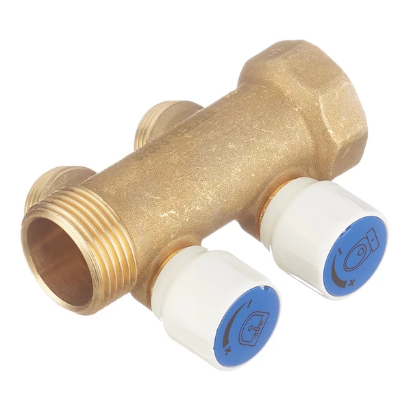 коллектор tece 1 вр(г) х 2 выхода 3/4 нр(ш) ек х 1 нр(ш) с запорными вентилями, 8730010