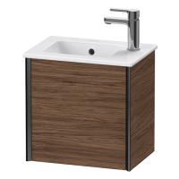 Duravit XViu Тумба подвесная 557x510x420мм, для раковины #072343, 1 дверь, (петли справа), цвет: walnut dark/черный матовый