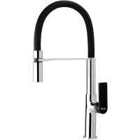 Смеситель для кухни AQG Alpha 05BCA500NG с гибким изливом, хром/черный матовый