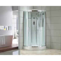 Душевая кабина Black&White Galaxy G5501 80х80х220 см с гидромассажем, профиль серебристый хром задняя стенка белая