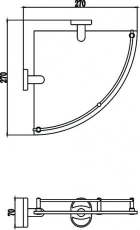 Полка угловая 27х27 см Savol 70 S-007073