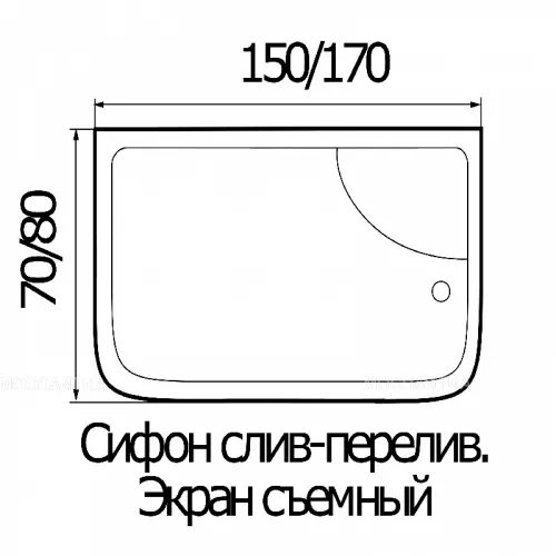 акриловая ванна wemor 150x80x55 s 10000000771 белая