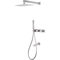 Душевой комплект Abber Rund AF8717SP 300x200 мм, CoolStart, со смесителем, сатин