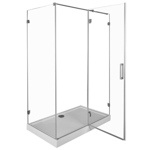 душевой уголок aquanet beta nwd1231 150×80 l 185426 профиль хром, стекло прозрачное