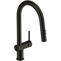 Смеситель для кухни Cersanit Brasko A68225 с выдвижным изливом, черный матовый