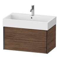 Duravit XViu Тумба подвесная 397x784x454мм, для раковины #235080, 2 ящика, цвет: walnut dark/черный матовый