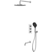 Душевая система Whitecross Y brushed nickel YSET11TOPNIB с термостатом Брашированный никель