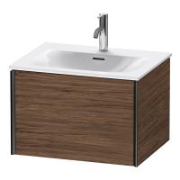 Duravit XViu Тумба подвесная 610x800x480мм, для раковины #234463, 1 ящик, цвет: walnut dark/черный матовый