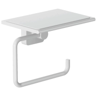 Держатель туалетной бумаги Kludi Vela S 2597153 с полкой для телефона, белый матовый