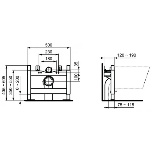 инсталляция для унитаза ideal standard prosys r010067