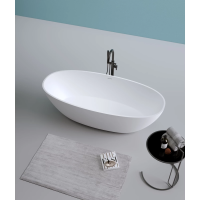 Ванна из литьевого мрамора Timo Lempi Solid Surface LEMPI1570 150x78 см, отдельностоящая, белый матовый