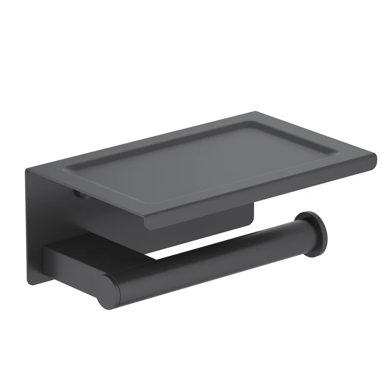 Держатель туалетной бумаги Timo Luiro 18543/03 с полкой для телефона, черный