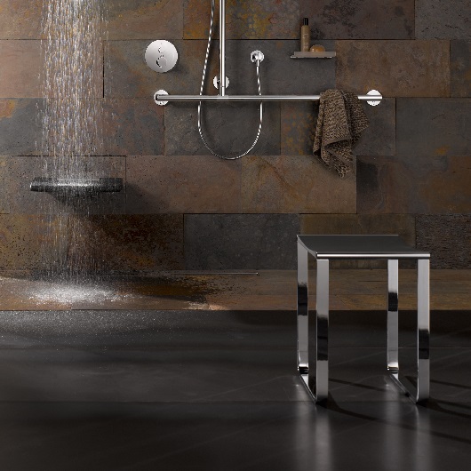 табурет для ванной комнаты keuco plan 14982 010037 хром \ темно-серый