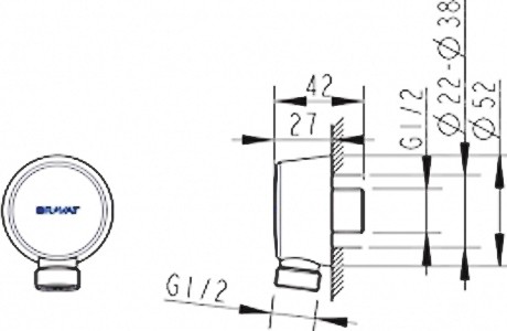 шланговое подключение bravat prolate p7402c-2