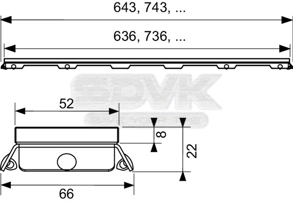 решетка tece tecedrainline 600991: прямая, стекло, 90 см, белая