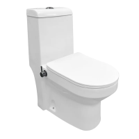 Унитаз моноблок Azario Brusco AZ-1085B напольный, с функцией биде, горизонтальный слив, с сиденьем микролифт, 70х38х80.5 см, белый