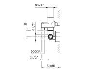 Встраиваемая часть Nicolazzi C3796/11 смесителя для душа с переключателем