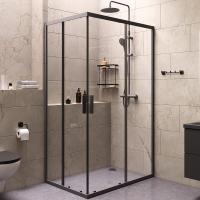 Комплект душевого уголка с душевой системой и аксессуарами AM.PM Gem S 120x80 WK93ER профиль черный матовый стекло прозрачное