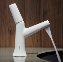 cisal vita смеситель однорычажный для раковины 1 отверстие с донным клапаном, цвет: белый матовый