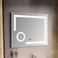 Зеркало 80х60 см Melana MLN-LED090 с LED-подсветкой, антизапотеванием, часы, косметическое зеркало