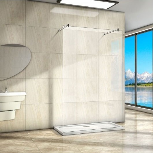 душевая перегородка weltwasser ww400 h-2 100 10000001235 профиль хром, стекло прозрачное