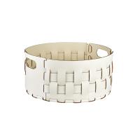 Корзина ADJ Bottega 1020.10/16 для белья, круглая, Ø40xH20 см, белый/панна котта