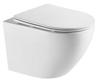 Унитаз Azario Grado AZ-0046-UQ1 подвесной, безободковый, с сиденьем микролифт, слив "Торнадо", 49х37х36 см, белый