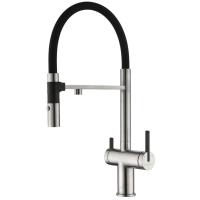 Смеситель для кухни с подключением к фильтру Paulmark Gravity Gr213188-NI никель/ черный