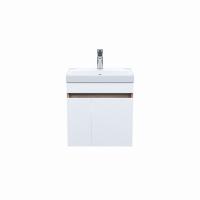 Тумба с умывальником 50 см IDDIS Zodiac ZOD5AD0i95K, подвесная с дверцами, белая/под дерево