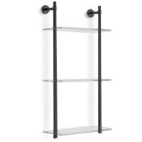 Стеллаж Bertocci Cinquecento 110 0540 0800 с 3 стеклянными полками 30х62см, подвесной, цвет: черный матовый