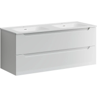 Тумба под раковину SANCOS Norma 2.0 1190х450х500, c двумя ящиками, белая глянцевая арт. NR2.0120-2W