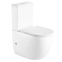 Унитаз компакт Azario Mitta AZ-2128 напольный, безободковый, с бачком и сиденьем микролифт, 62х34х81 см, белый