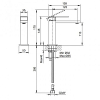 смеситель для раковины fantini mint 34 93 f004wf матовая сталь