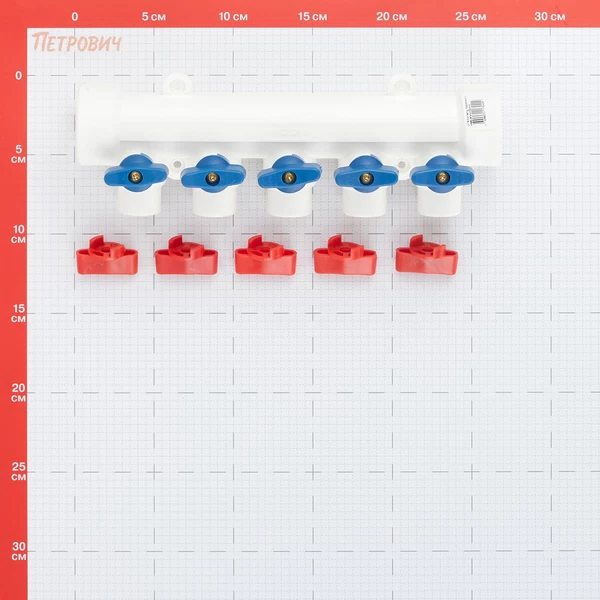 коллектор полипропиленовый tebo 40 мм х 5 выходов 20 мм (trd0000025518)