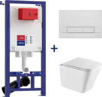 Комплект Lemark Florex 100801419, безободковый, с микролифтом, кнопка смыва хром глянец