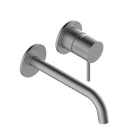 Смеситель встраиваемый для раковины Bossini Teo Line Z00730.094, излив 18,5 см, цвет: Brushed Nickel