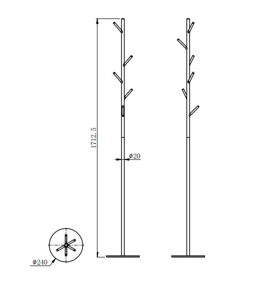 Вешалка для верхней одежды Wonzon & Woghand WW-V4306-BR Брашированный никель