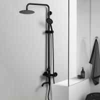 Душевая система Melana 610107B Tondo с тропическим душем, лейкой и смесителем, цвет черный