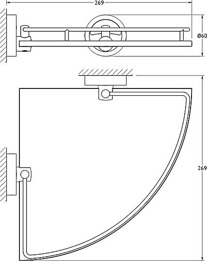 Полка для ванной FBS Ellea ELL 012 угловая